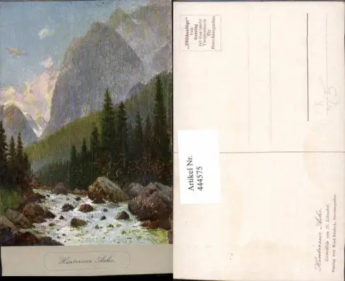 444575,Künstler AK H. Schnabel Hinterseer Ache b. Berchtesgaden Bergkulisse