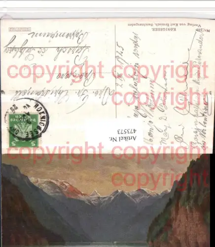 473573,Künstler AK H. Treiber Königssee See b. Schönau Bergkulisse
