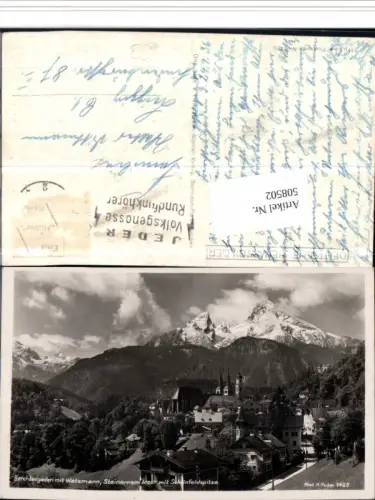 508502,Berchtesgaden Totale m. Watzmann Bergkulisse pub H. Huber 1423