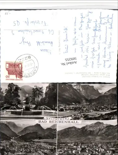 509255,Bad Reichenhall Totale Kurpark Brunnen Mehrbildkarte