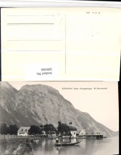 509266,Königssee See b. Schönau St. Bartolomäi Zille pub W.H.D. 6610
