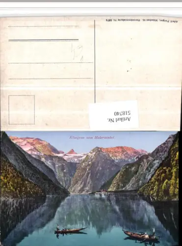 518740,Königssee See b. Schönau Zille Bergkulisse pub Adolf Purger 5974