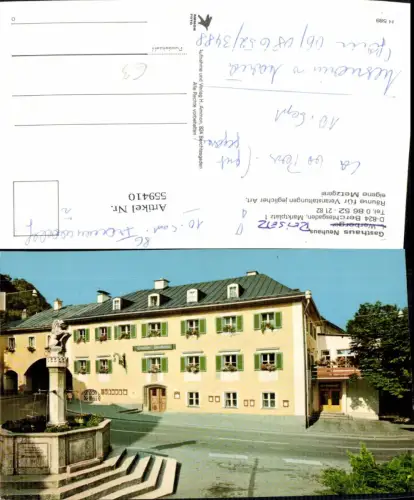 559410,Berchtesgaden Gasthaus Neuhaus Marktplatz Brunnen