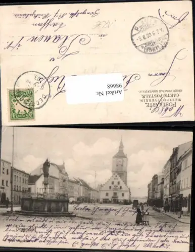 98668,Deggendorf Luitpoldplatz Brunnen um 1900