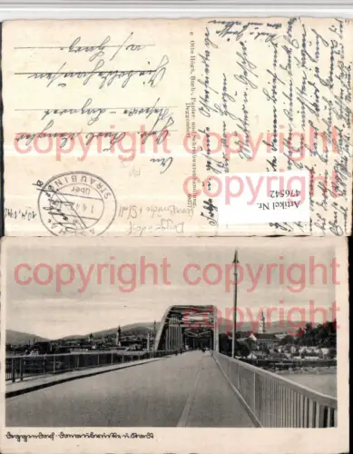 476542,Deggendorf Teilansicht Donaubrücke Brücke Feldpost Reserve Lazarett