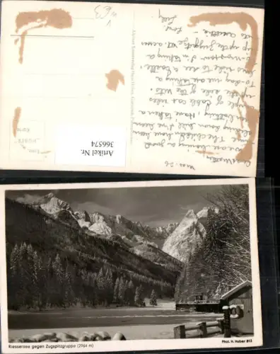 366574,Rießersee See b. Garmisch-Partenkirchen geg. Zugspitze pub Foto H. Huber 813