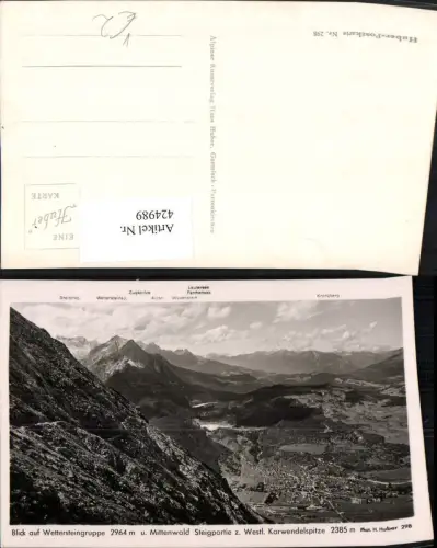 424989,Blick auf Wettersteingruppe u. Mittenwald Totale Bergkulisse pub H. Huber 298