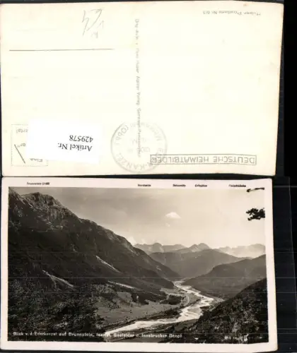 429578,Blick von d. Ederkanzel b. Mittenwald auf Brunnstein Isartal Bergkulisse pub H. Huber 615