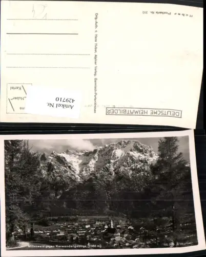 429710,Mittenwald Totale geg. Karwendel Bergkulisse pub H. Huber 210