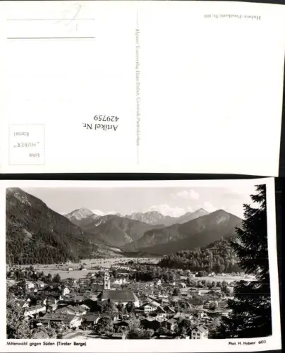 429759,Mittenwald Totale geg. Süden Bergkulisse pub H. Huber 603