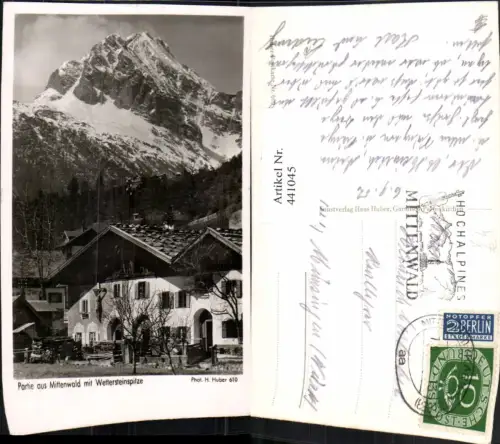 441045,Partie aus Mittenwald m. Wetterstein Bergkulisse pub H. Huber 610