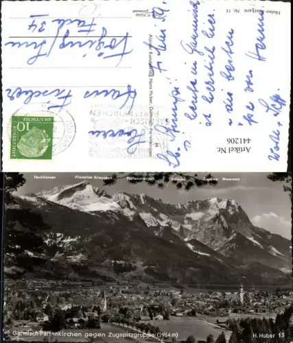 441206,Garmisch-Partenkirchen Totale geg. Zugspitze Bergkulisse pub H. Huber 13