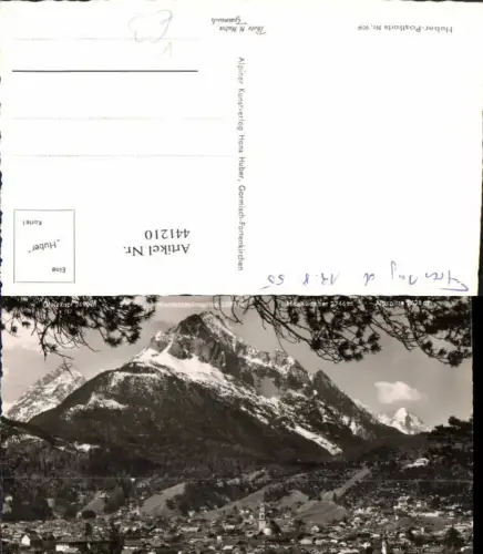 441210,Mittenwald Totale geg. Wetterstein Bergkulisse pub H. Huber 909