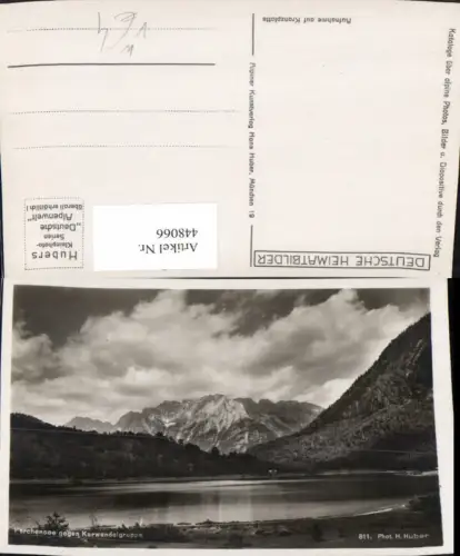 448066,Ferchensee See b. Mittenwald geg. Karwendel Bergkulisse pub H. Huber 811