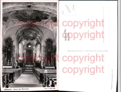 461291,Mittenwald Pfarrkirche Kirche Innenansicht pub H. Huber 380