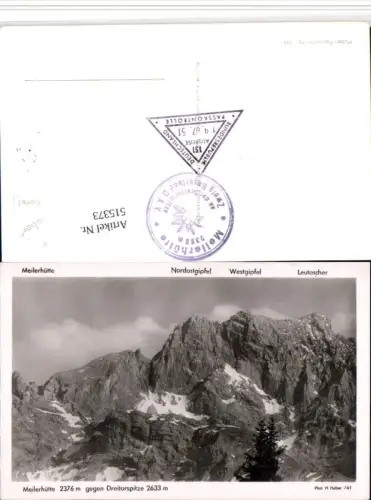 515373,Meilerhütte b. Garmisch geg. Dreitorspitze Bergkulisse pub H. Huber 741