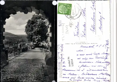 518554,Kronach Blick durch das Festungstor auf die Stadt