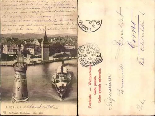 703971 Lindau am Bodensee Hafen Dampfer Leuchtturm pub Dr. Trenkler e Co. 22070
