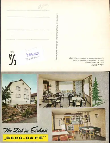 557454,tolle AK Eschau im Spessart Berg Cafe LK Miltenberg Unterfranken