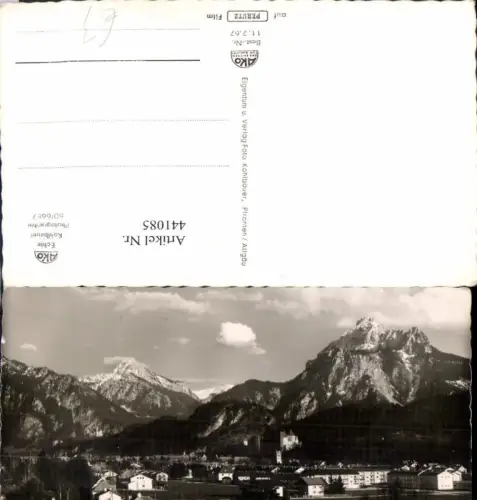 441085,Füssen Teilansicht m. Säuling Bergkulisse