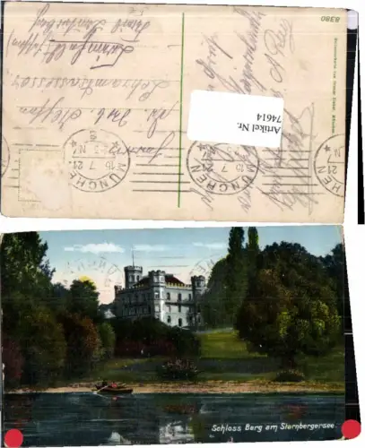 74614,Schloss Berg Starnbergersee Starnberg 1921 Zieher AK