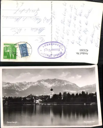 423203,Seeshaupt Teilansicht Bergkulisse