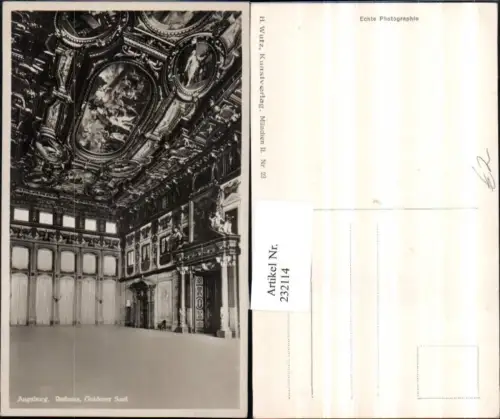 232114,Augsburg Rathaus Goldener Saal Innenansicht