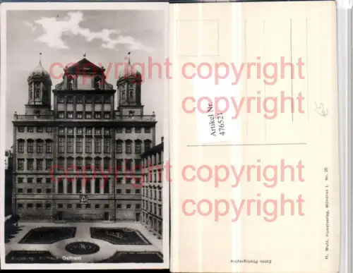 476521,Augsburg Rathaus Ostfront Gebäude