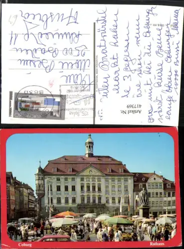 417369,Coburg Rathaus Gebäude Markt Denkmal Statue