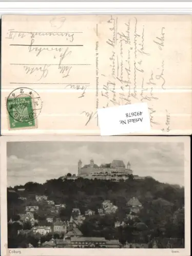 492678,Coburg Teilansicht m. Veste Festung