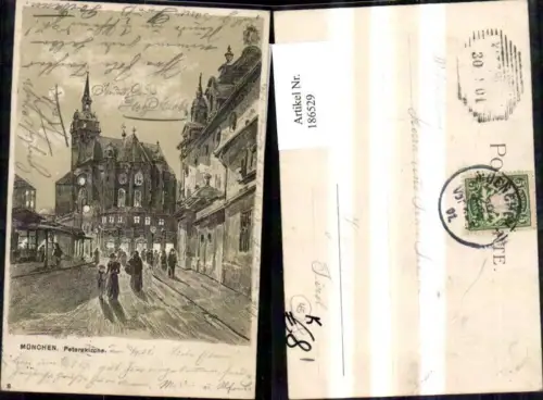 186529,Künstler Ak München Peterskirche