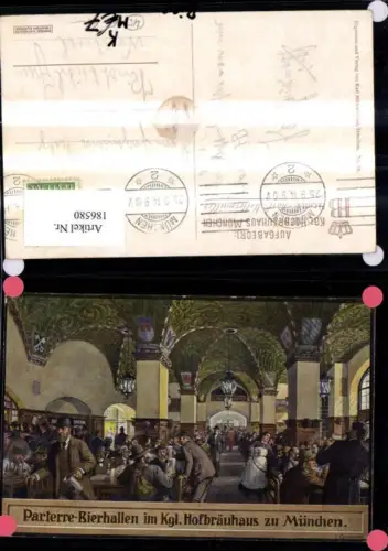 186580,Künstler Ak F. Quidenus München Parterre Bierhallen i. Kgl. Hofbräuhaus Innenansicht Bier