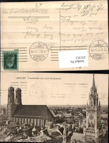 231311,München Frauenkirche Kirche u. Neuer Rathausturm Turm