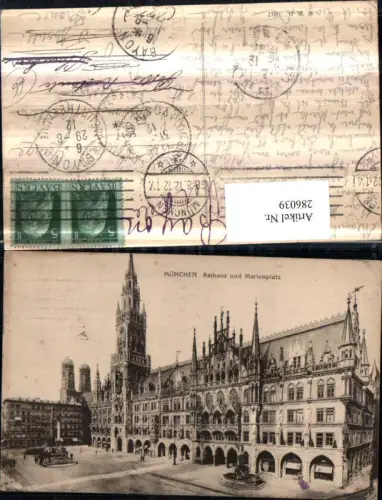 286039,München Rathaus u. Marienplatz Frauenkirche Türme