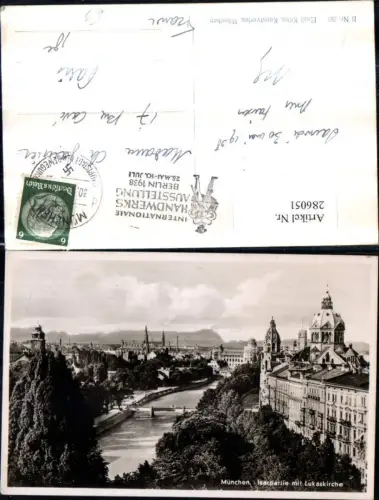 286051,München Teilansicht Isarpartie m. Lukaskirche Kirche