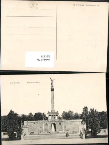 384375.München Friedensdenkmal Säule Brunnen pub W. Zimmermann