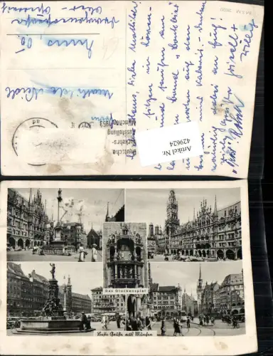 429624,München Rathaus Brunnen Glockenspiel Straßenansicht Mehrbildkarte