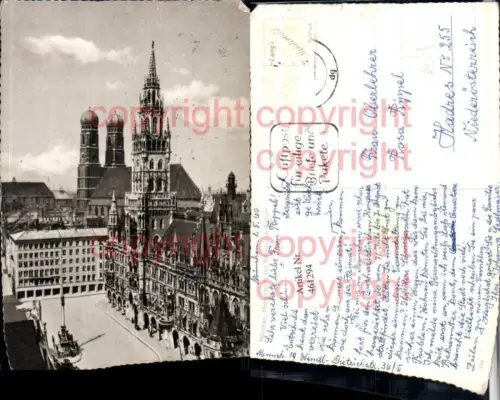 461294,München Marienplatz m. Rathaus u. Dom Kirche