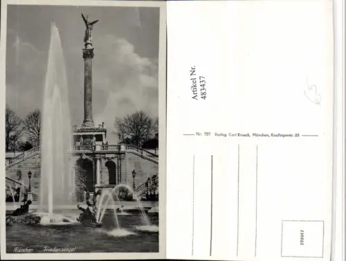 483437,München Friedensengel Statue Säule Brunnen