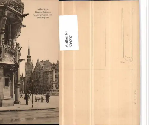 509297,München Neues Rathaus Lindwurmecke m. Marienplatz pub W.H.D. 9162
