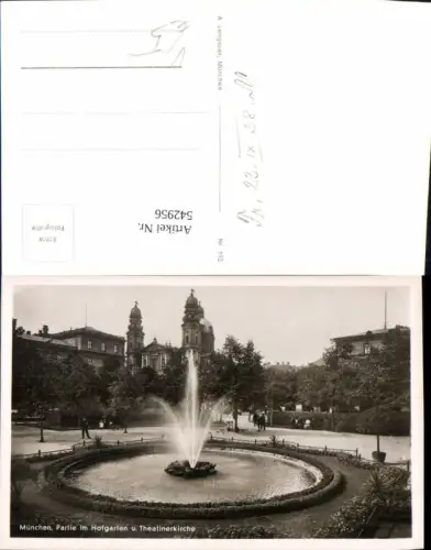 542956,Foto Ak München Partie i. Hofgarten u. Theatinerkirche Springbrunnen Brunnen pub A. Lengauer 193