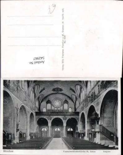542967,München Kapuzinerklosterkirche St Anton Empore Innenansicht Kirche