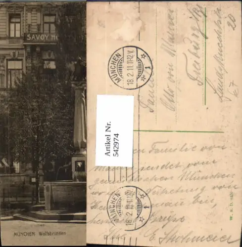 542974,München Wolfsbrunnen Brunnen pub W.H.D. 8476
