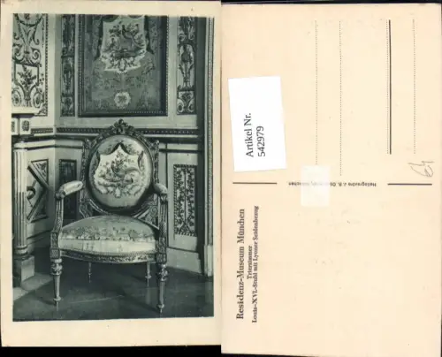 542979,München Residenz Museum Trierzimmer Louis XVI Stuhl Lyoner Seidenbezug
