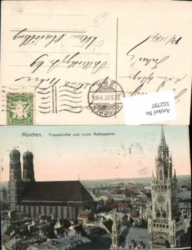 552797,München Frauenkirche und Rathausturm