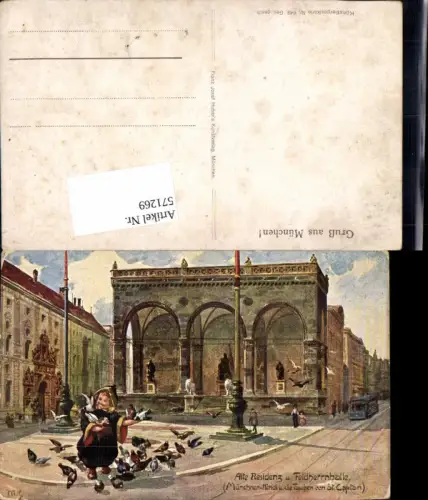 571269,Künstler AK M. S. München Alte Residenz Feldherrnhalle Münchner Kindl