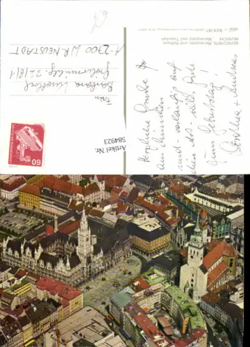584923,München Marienplatz Fliegeraufnahme