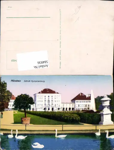 584936,München Nymphenburg Schwan Schwäne Zieher Z 1422