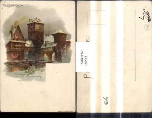 180583,Litho AK Nürnberg Am Henkersteg Ortsansicht