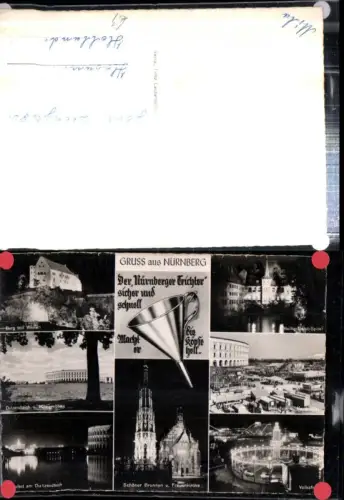 308506,Nürnberg Nürnberger Trichter Burg Brunnen Frauenkirche Molksfest Mehrbildkarte